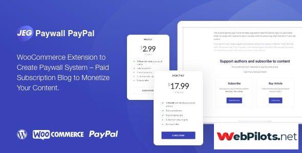 jeg paypal paywall content subscriptions system v1 0 1 woocommerce plugin 5f784c7e95ab4