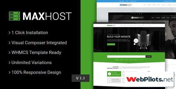 maxhost v4 4 web hosting whmcs and corporate business wordpress theme with woocommerce 5f78690024dee