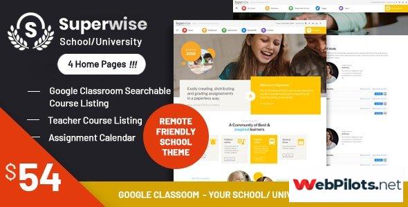 superwise v2 9 1 modern education and google classroom wordpress theme 5f7847095bfde