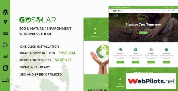 GoSolar Eco Environmental Nature WordPress Theme
