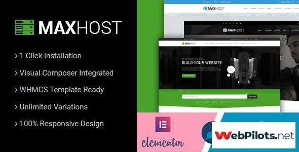 MaxHost v8.1.0 Web Hosting WHMCS and Corporate Business WordPress Theme with WooCommerce
