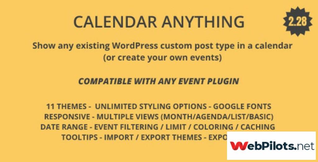 Calendar Anything v 2.29 - Show any existing WordPress custom post type in a calendar 5 Untitled 1.jpgCalendar Anything v2.28 Show any existing WordPress custom post type in a calendar