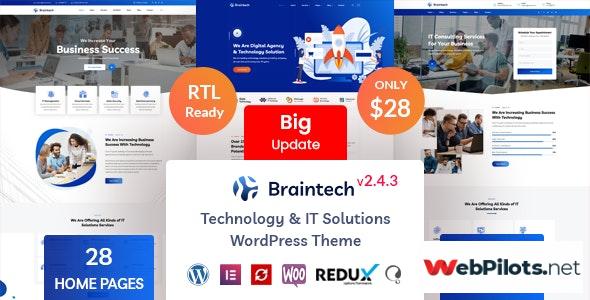 Braintech Technology IT Solutions WordPress Theme