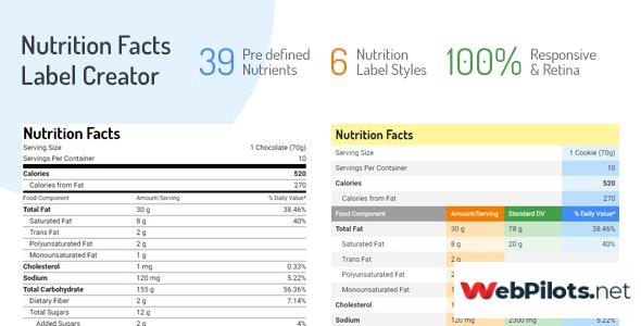 Nutrition Facts Label Creator
