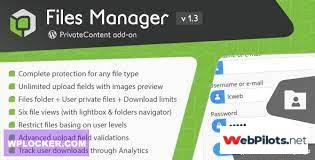 PrivateContent Files Manager add on