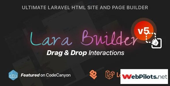 LaraBuilder Laravel DragDrop SaaS HTML site builder
